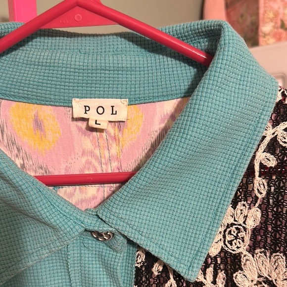 Colorful Patchwork Button-Up Shirt - Picture 2 of 3